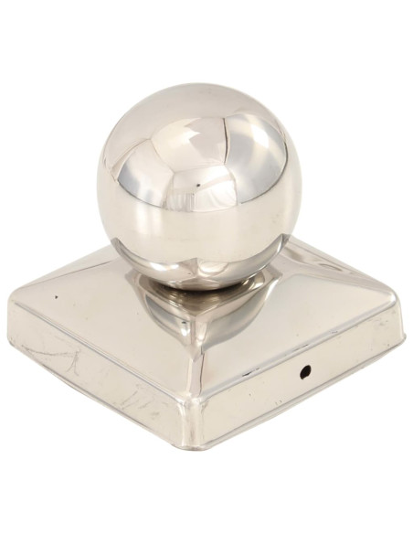 Tappi per Pali 6 pz Estremità a Globo in Acciaio Inox 81x81 mm