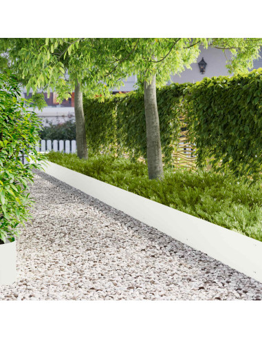 Bordura per Prato 10 pcs 103 x 30 cm Acciaio Bianco