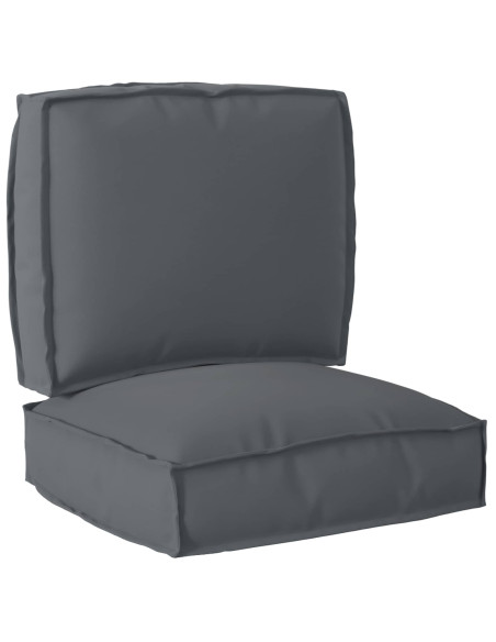 Set di Cuscini per Pallet 2 pcs Antracite Tessuto Oxford