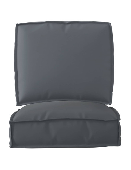 Set di Cuscini per Pallet 2 pcs Antracite Tessuto Oxford
