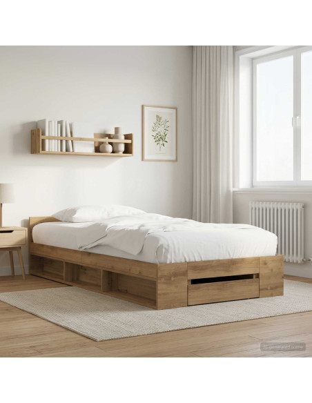 Telaio del letto con storage Rovere Artigianale 80 x 200 cm