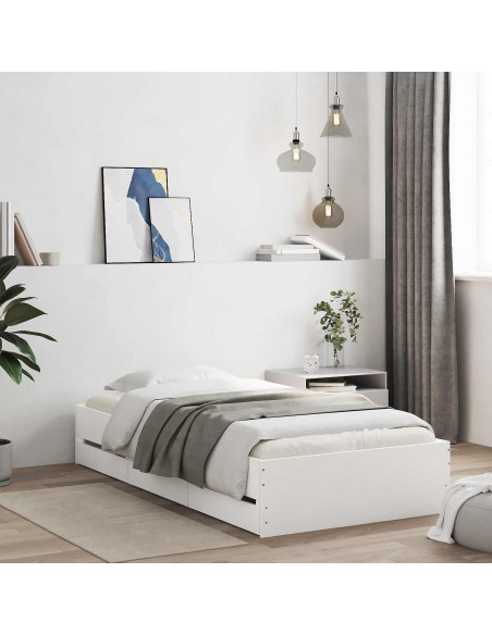 Telaio del letto con storage con cassetto Bianco 80 x 200 cm