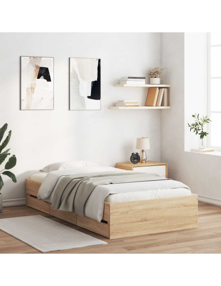 Telaio del letto con storage Rovere Sonoma 80 x 200 cm