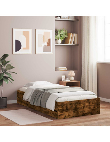 Telaio del letto con storage Rovere Fumo 80 x 200 cm