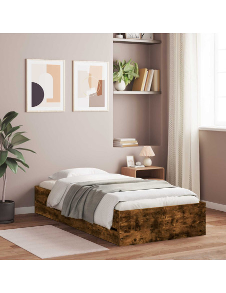 Telaio del letto con storage Rovere Fumo 80 x 200 cm