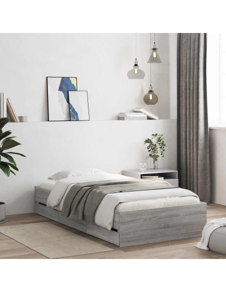 Telaio del letto con storage Grigio Cemento 80 x 200 cm