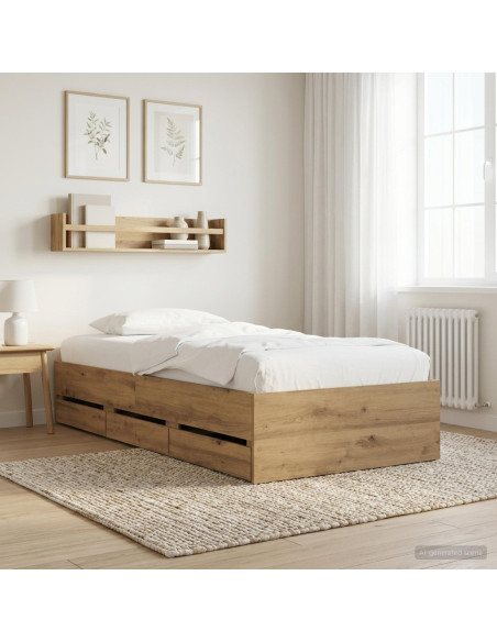 Telaio del letto con storage Rovere Artigianale 80 x 200 cm