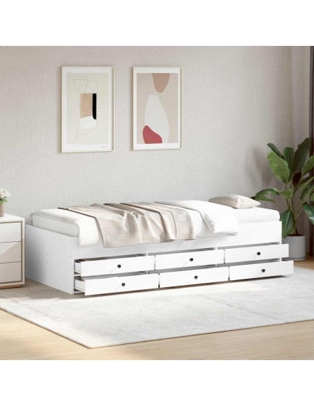 Telaio del letto con storage con cassetto Bianco 80 x 200 cm