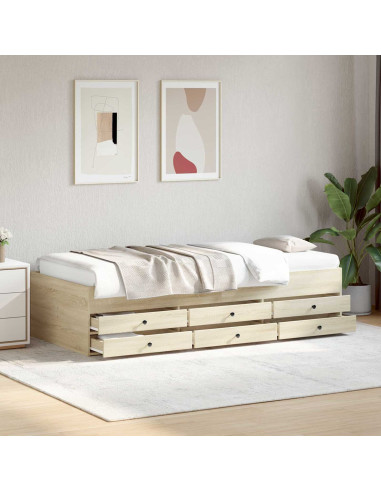 Telaio del letto con storage Rovere Sonoma 80 x 200 cm