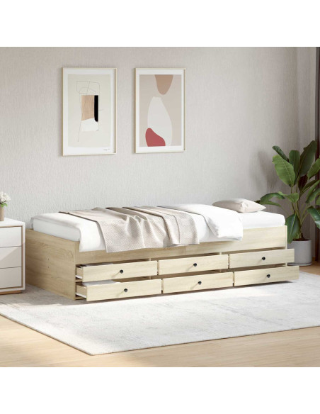 Telaio del letto con storage Rovere Sonoma 80 x 200 cm