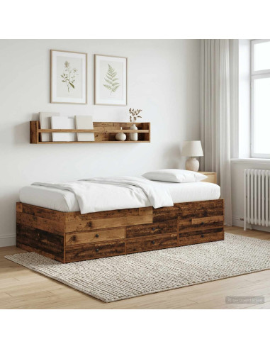 Telaio del letto con storage Legno antico 80 x 200 cm