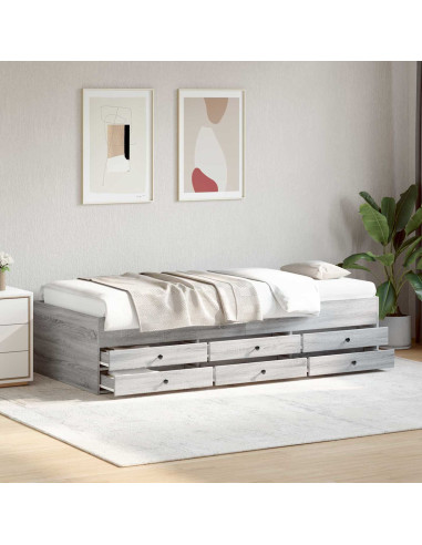 Telaio del letto con storage Sonoma grigio 80 x 200 cm