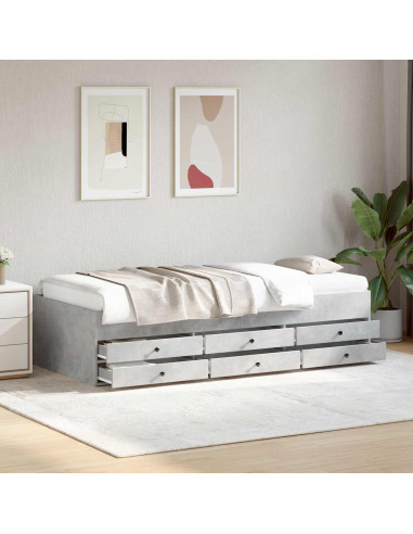 Telaio del letto con storage Grigio Cemento 80 x 200 cm