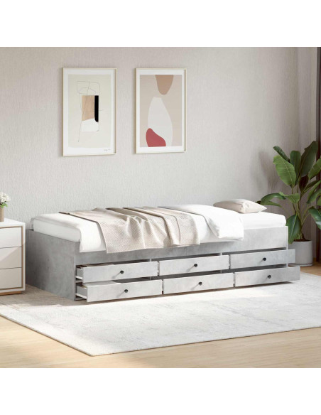 Telaio del letto con storage Grigio Cemento 80 x 200 cm