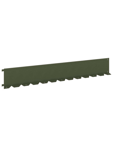Bordura per Prato 30 pcs 102 x 15 x 4 cm Acciaio Verde Oliva