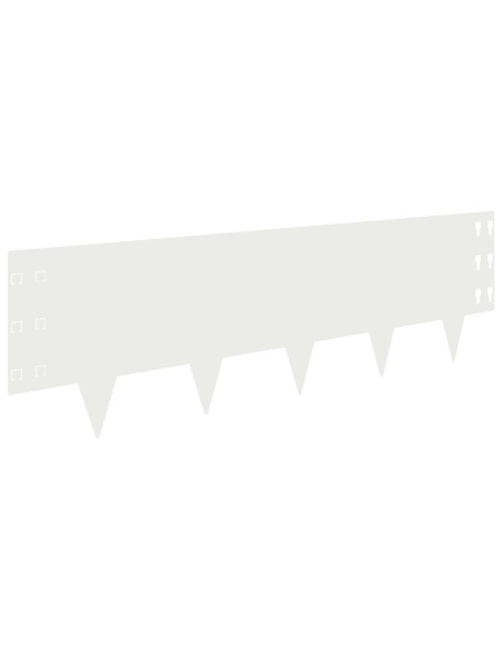 Bordura per Prato 30 pcs 100 x 30 cm Acciaio Bianco