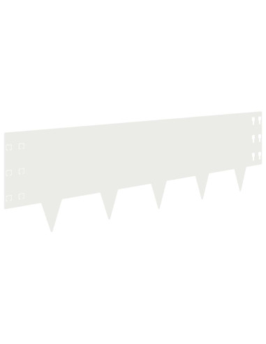 Bordura per Prato 20 pcs 100 x 30 cm Acciaio Bianco