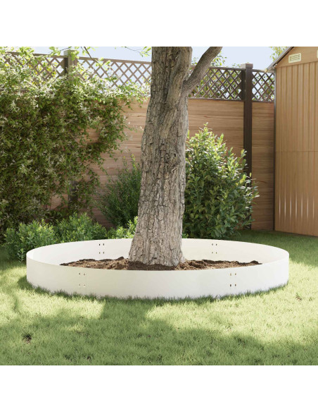 Bordura per Prato 20 pcs 100 x 30 cm Acciaio Bianco