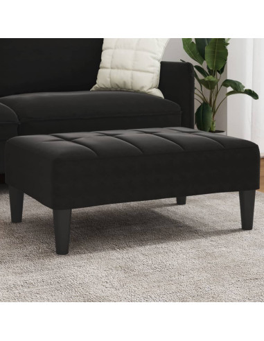 Poggiapiedi Nero 77x55x31 cm in Velluto