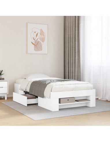 Telaio del letto con storage con cassetto Bianco 80 x 200 cm