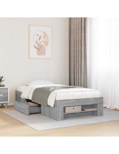 Telaio del letto con storage Sonoma grigio 80 x 200 cm