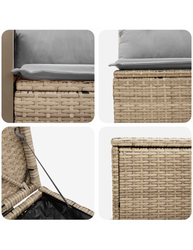 Set di divani 7 pcs Beige e Grigio Chiaro