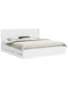 Struttura del letto con stoccaggio e testata Bianco 2