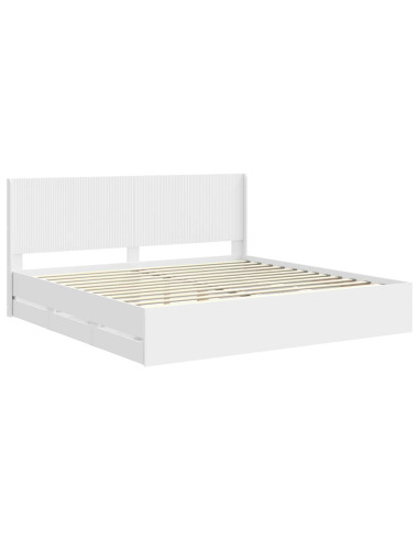 Struttura del letto con stoccaggio e testata Bianco