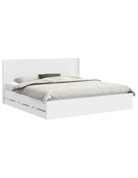 Struttura del letto con stoccaggio e testata Bianco