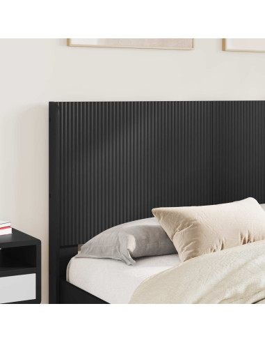 Struttura del letto con stoccaggio e testata Nero 160 x 200 cm