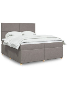 Giroletto a Molle con Materasso Tortora 200x200 cm in Tessuto