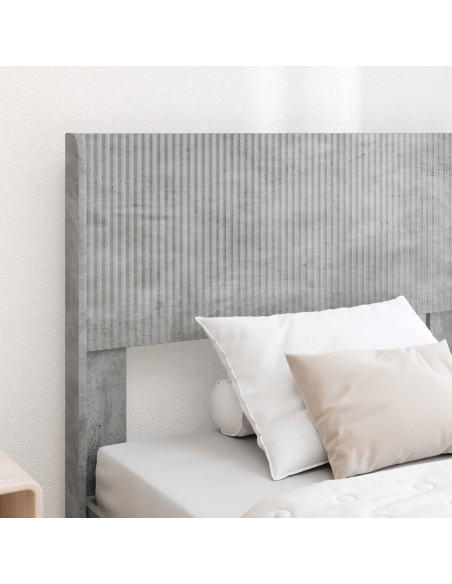 Struttura del letto con stoccaggio e testata Grigio Cemento