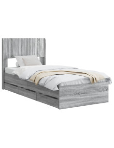 Struttura del letto con stoccaggio e testata Grigio Sonoma 2