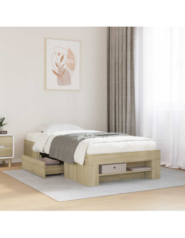 Telaio del letto con storage Rovere Sonoma 80 x 200 cm
