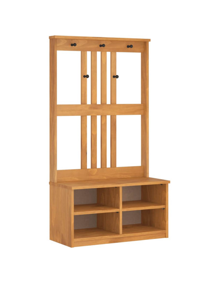Albero da Ingresso SANDNES 87x40x159,5 cm in Legno di Pino
