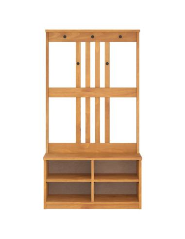 Albero da Ingresso SANDNES 87x40x159,5 cm in Legno di Pino