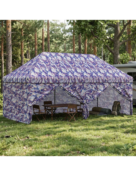 Gazebo Pop-up con 4 Pareti 3 x 6 m Blu Cacciatore
