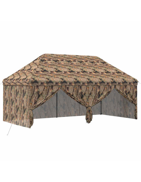 Gazebo Pop-up con 4 Pareti 3 x 6 m Mimetico Foresta