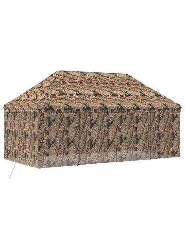 Gazebo Pop-up con 4 Pareti 3 x 6 m Mimetico Foresta
