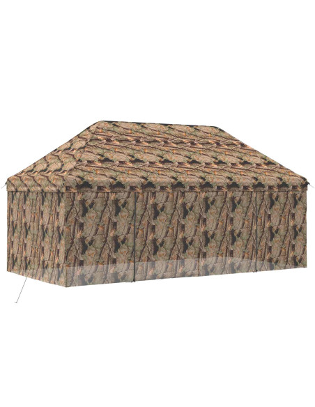 Gazebo Pop-up con 4 Pareti 3 x 6 m Mimetico Foresta