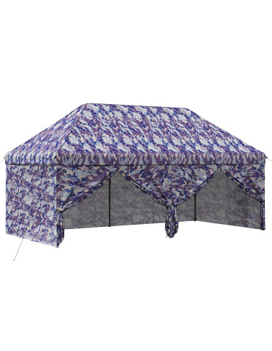 Gazebo Pop-up con 4 Pareti 3 x 6 m Blu Cacciatore
