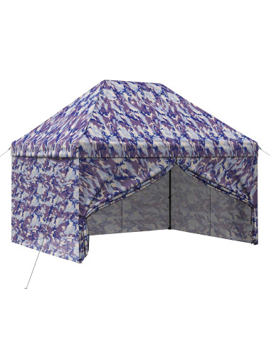Gazebo Pop-up con 4 Pareti 2,95 x 4,1 m Blu Cacciatore