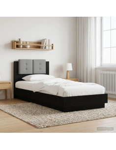 Struttura letto con testata Rovere Nero 80 x 200 cm