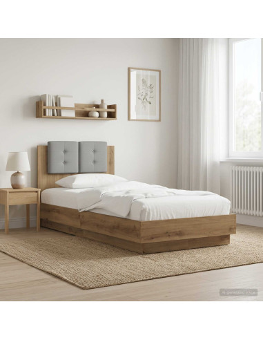 Struttura letto con testata Rovere Artigianale 80 x 200 cm