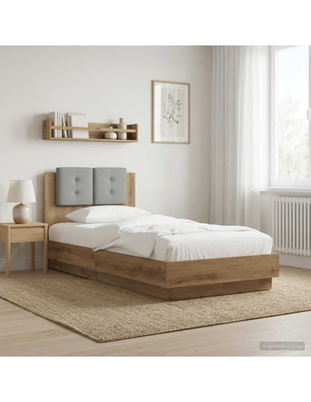 Struttura letto con testata Rovere Artigianale 80 x 200 cm