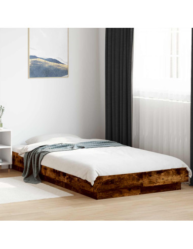 Letto con LED Rovere Fumo 80 x 200 cm Legno ingegnerizzato