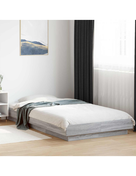 Letto con LED Sonoma grigio 80 x 200 cm Legno ingegnerizzato