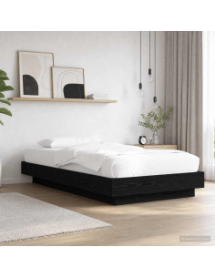 Letto con LED Rovere Nero 80 x 200 cm Legno ingegnerizzato