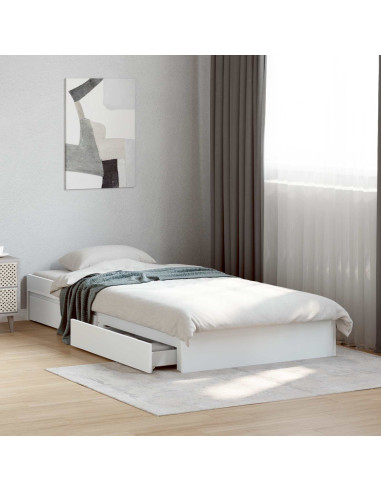 Telaio del letto con storage con cassetto Bianco 80 x 200 cm