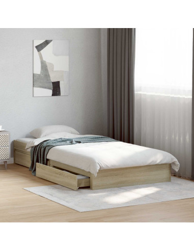 Telaio del letto con storage Rovere Sonoma 80 x 200 cm
